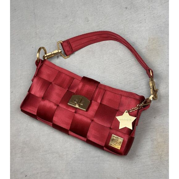 Harveys Seatbelt RARE Maroon Red Carriage Baguette Handbag - Picture 4 of 16